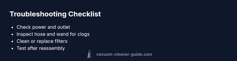 Checklist: diagnose a not-working vacuum