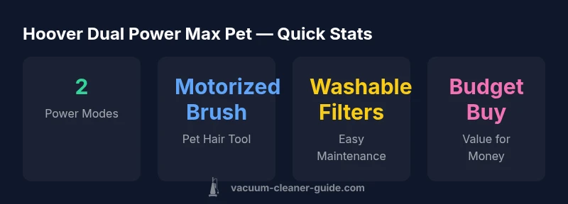 Stats infographic for Hoover Dual Power Max Pet review